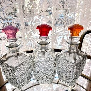 Versace x Rosenthal Medusa Crystal Bottle Stoppers SET of 3, all NEW